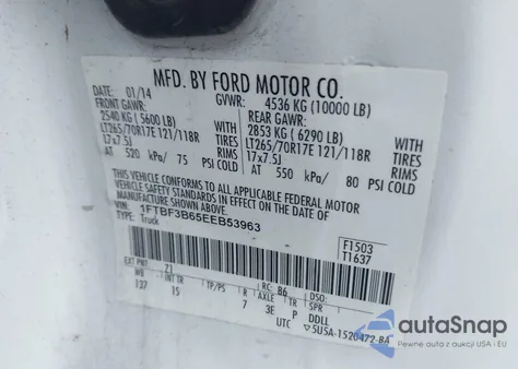 2014 Ford F350 Super Duty z USA, uszkodzony, nr VIN 1FTBF3B65EEB53963